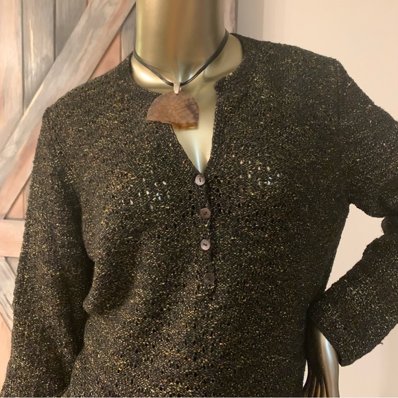 Top Unique Peruvian Brown Fitted Sweater Size Large - Picture 3 of 13